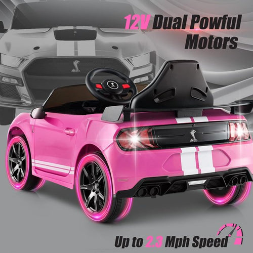 OLAKIDS Licensed Ford Mustang GT500 Ride on Car Battery Powered Electric Vehicle for Aged 3-8