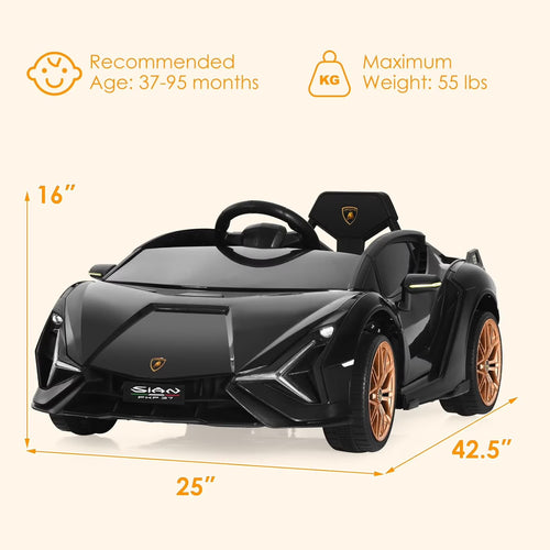 OLAKIDS Licensed Lamborghini SIAN 12V Kids Ride on Car, Toddler Electric Vehicle