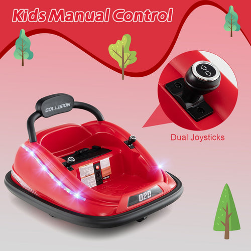 OLAKIDS Bumper Car for Toddlers, 12V Kids Electric Ride on Toy, Battery Powered Vehicle Racer for Baby