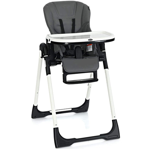 INFANS Foldable High Chair for Babies & Toddlers with Multiple Adjustable Backrest, Footrest and Seat Height