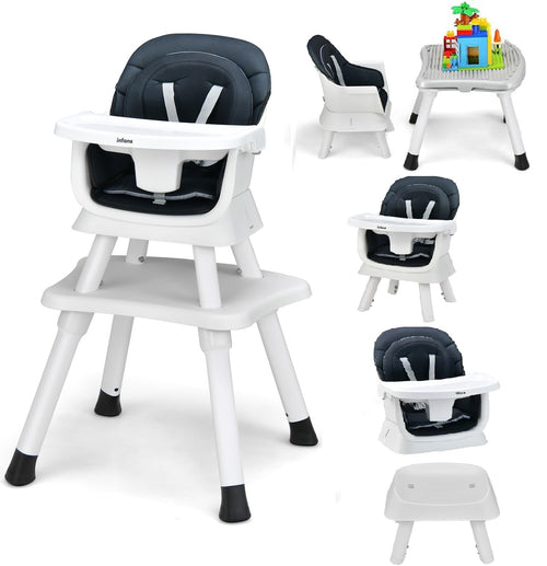 INFANS 8 in 1 Baby High Chair, Convertible Highchair for Babies and Toddlers, Infant Dining Booster Seat