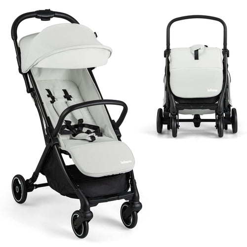 INFANS Lightweight Baby Stroller, One-Hand Gravity Fold, Compact Travel Stroller for Airplane