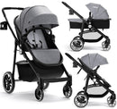 INFANS 2 in 1 Baby Stroller, High Landscape Infant Stroller & Reversible Bassinet Pram, Foldable Pushchair