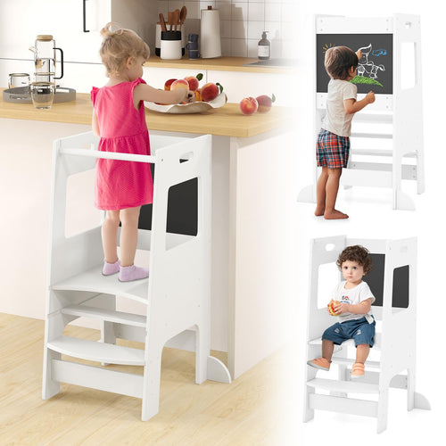 OLAKIDS Toddler Standing Tower, Kids Montessori Kitchen Step Stool Helper