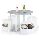 OLAKIDS Toddler Table and Chair Set, Wooden Table and 4 Chairs with Nesting Design, Children Multi-Activity Table
