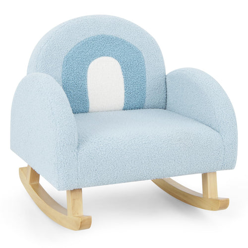 OLAKIDS Kids Sofa, Toddler Rocking Chair with Solid Wooden Frame, Anti-Tipping Design, Plush Fabric, Children Armchair