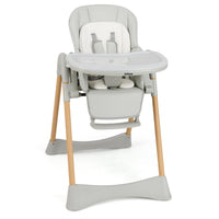 INFANS Baby High Chair, High Chairs for Babies & Toddlers with Adjustable Height Backrest Footrest Removable Tray, Easy to Clean PU Seat Convertible Quick Folding Portable Highchair
