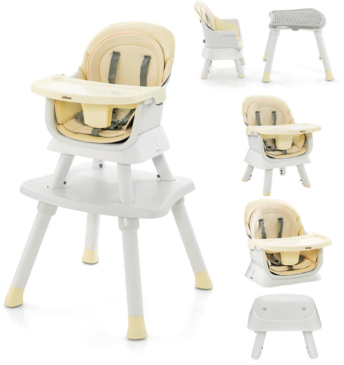 INFANS 8 in 1 Baby High Chair, Convertible Highchair for Babies and Toddlers, Infant Dining Booster Seat