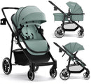 INFANS 2 in 1 Baby Stroller, High Landscape Infant Stroller & Reversible Bassinet Pram, Foldable Pushchair