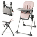 INFANS Baby High Chair, Convertible Quick Folding Portable Highchair with Adjustable Height Backrest Footrest