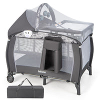 INFANS 4 in 1 Pack and Play, Portable Baby Kid Infant, Travel Playard with Bassinet