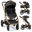 INFANS 2 in 1 Baby Stroller, Folding Newborn Pram Convertible Stroller High Landscape Shock Absorption