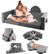 OLAKIDS Mondular Kids Play Couch, 8PCS Toddler Sectional Sofa Building Fort