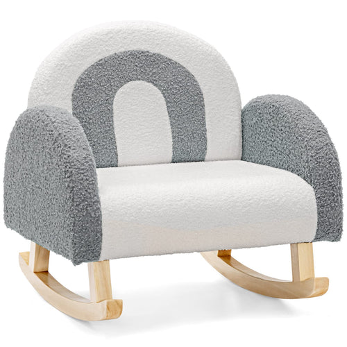 OLAKIDS Kids Sofa, Toddler Rocking Chair with Solid Wooden Frame, Anti-Tipping Design, Plush Fabric, Children Armchair OLAKIDS