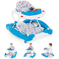 INFANS Baby Walker, 5 in 1 Behind Walker Learning Seated Rocker Bouncer with Removable Music Tray, Adjustable Height