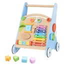 INFANS Wooden Baby Walker, Montessori Walker with Multiple Activity Toys, Push Walker Toys for Infant Learning to Walk