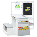 OLAKIDS 3 in 1 Kids Art Table and Chair Set, Toddler Wood Activity Desk with Double-Sided Easel, Children Furniture