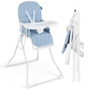 INFANS Baby High Chair, Quick Folding Portable Highchair for Babies and Toddlers with Adjustable Footrest Removable Dishwasher Tray PU Seat