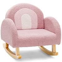 OLAKIDS Kids Sofa, Toddler Rocking Chair with Solid Wooden Frame, Anti-Tipping Design, Plush Fabric, Children Armchair