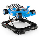 INFANS Foldable Baby Walker, Toddler Activity Center Leaning-Seated Walk-Behind with Steering Wheel, Adjustable Height