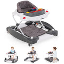 INFANS Baby Walker, 5 in 1 Behind Walker Learning Seated Rocker Bouncer with Removable Music Tray, Adjustable Height