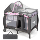INFANS 4 in 1 Pack and Play, Portable Baby Kid Infant, Travel Playard with Bassinet
