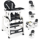 INFANS 5 in 1 Baby High Chair, Convertible Toddler Table Chair Set,  Multi-Function Seat with Lockable Universal Wheels