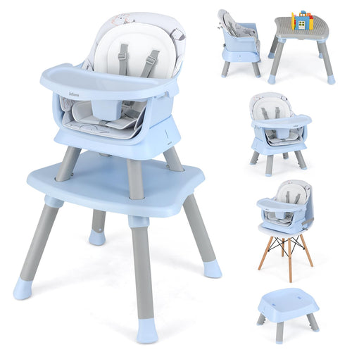 INFANS 8 in 1 Baby High Chair, Convertible Highchair for Babies and Toddlers, Infant Dining Booster Seat