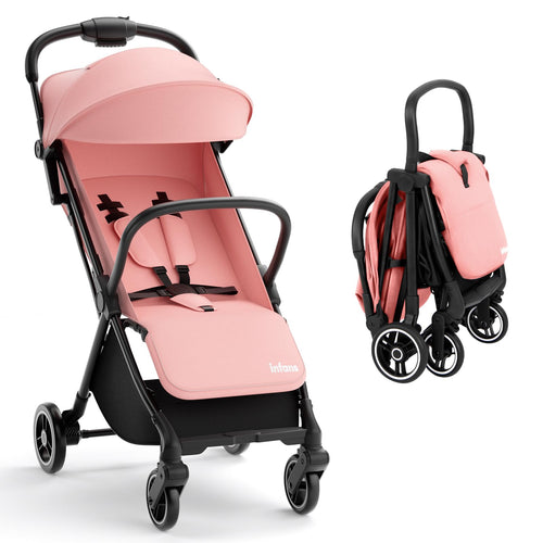 INFANS Lightweight Baby Stroller, One-Hand Gravity Fold, Compact Travel Stroller for Airplane