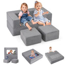 INFANS Modular Kids Play Couch, Toddler Sectional Fort Building Sofa