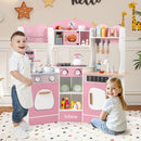 OLAKIDS Corner Kids Kitchen Playset, Toddler Wooden Pretend Cooking Set