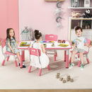 OLAKIDS Kids Table and Chiar Set, Height Adjustable Toddler Desk and 4 Chairs