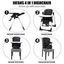 INFANS 4 in 1 High Chair–Booster Seat, Convertible Highchair, Installation-Free,Simple Fold for Baby, Infant& Toddler
