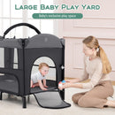 INFANS Baby Bassinet, 4 in 1  Pack and Play Baby Playard with Changing Table, Mosquito Net