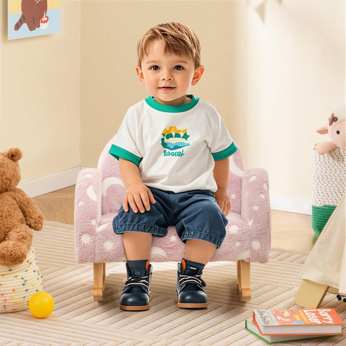 OLAKIDS Kids Sofa with Glow in The Dark, Toddler Rocking Chair