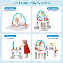 INFANS Baby Bouncer Activity Center 5 in 1 Toddler Bouncing Activity Saucer Playtime Mat Activity Table with 360°Rotating Seat