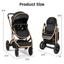 INFANS 2 in 1 Baby Stroller, Folding Newborn Pram Convertible Stroller High Landscape Shock Absorption