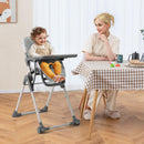 INFANS Baby High Chair, Convertible Quick Folding Portable Highchair with Adjustable Height Backrest Footrest