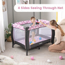 INFANS 4 in 1 Pack and Play, Portable Baby Kid Infant, Travel Playard with Bassinet