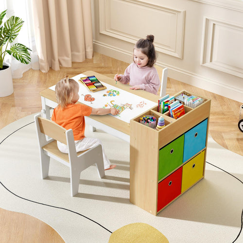 OLAKIDS Kids Table and Chair Set, Toddler Art Craft Play Wood Activity Desk