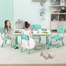 OLAKIDS Kids Table and Chiar Set, Height Adjustable Toddler Desk and 4 Chairs