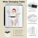 INFANS Baby Changing Table, Folding Diaper Station Portable Nursery Organizer with Safety Belt and Storage Racks