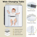 INFANS Baby Changing Table, Folding Diaper Station Portable Nursery Organizer with Safety Belt and Storage Racks