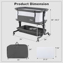 INFANS 3-in-1 Baby Bassinet, Bedside Sleeper with Comfy Mattress, Wheels, 6-Height Adjustable, Storage Basket