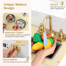 OLAKIDS Kids Kitchen Playset, Toddler Wooden Pretend Cooking Toy Set with Acrylic Drawing Board Ice Machine Dishwasher