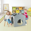 OLAKIDS Kids Table and Chair Set, Wood Multi Activity Table with Blackboard for Toddler Playing Drawing Reading Arts Crafts