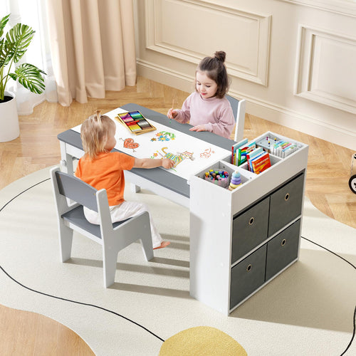 OLAKIDS Kids Table and Chair Set, Toddler Art Craft Play Wood Activity Desk