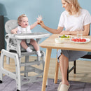 INFANS 5 in 1 Baby High Chair, Convertible Toddler Table Chair Set,  Multi-Function Seat with Lockable Universal Wheels