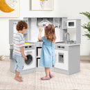 OLAKIDS Corner Kids Kitchen Playset, Toddler Wooden Pretend Cooking Set, Simulation Play Kitchen Toy