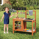 OLAKIDS Mud Kitchen for Kids Outdoor, Wooden Toddler Play Kitchen